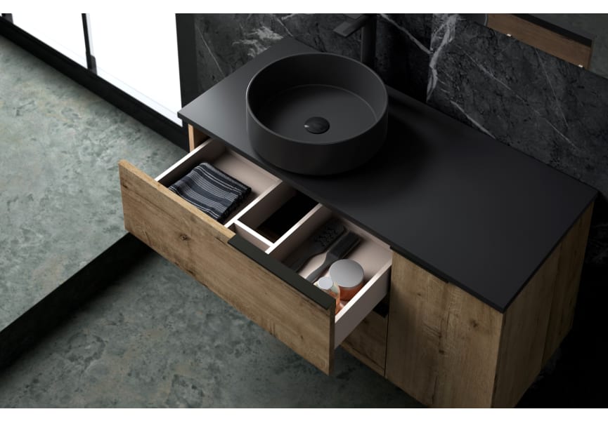 Mueble de baño con encimera de madera Coban Bruntec Detalle 5