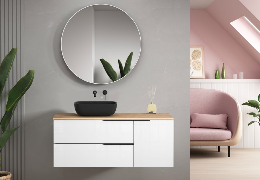 Mueble de baño con encimera de madera Coban Bruntec principal 3