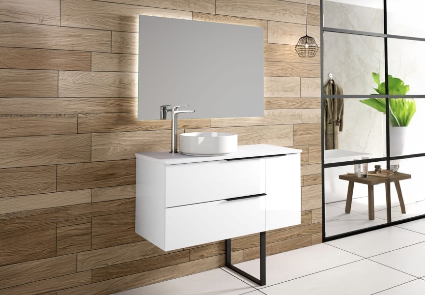 Mueble de baño con encimera de madera Coban Bruntec opción 7