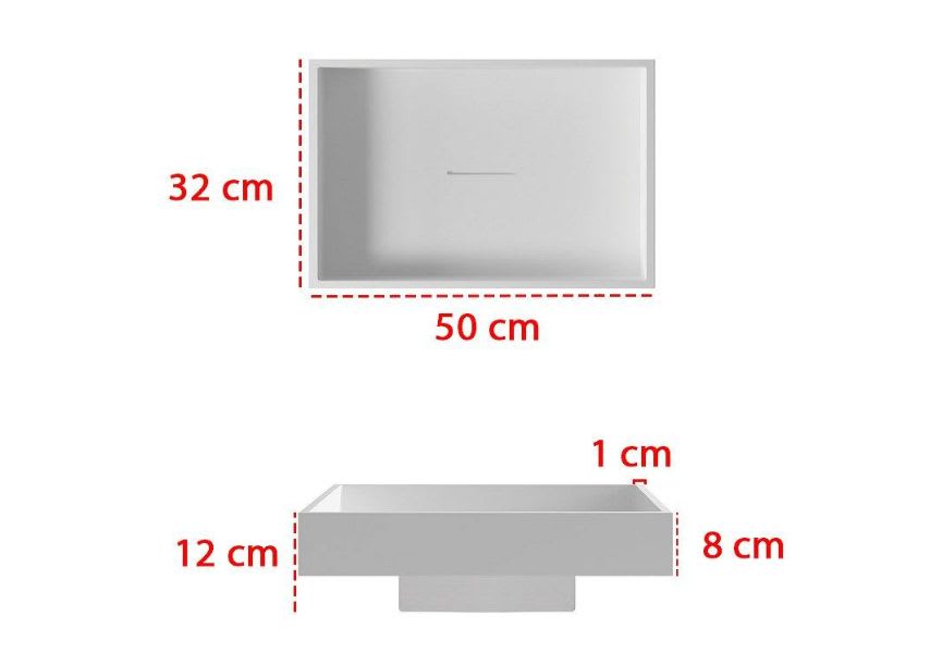 Lavabo sobre encimera Square Lines Bruntec croquis 1