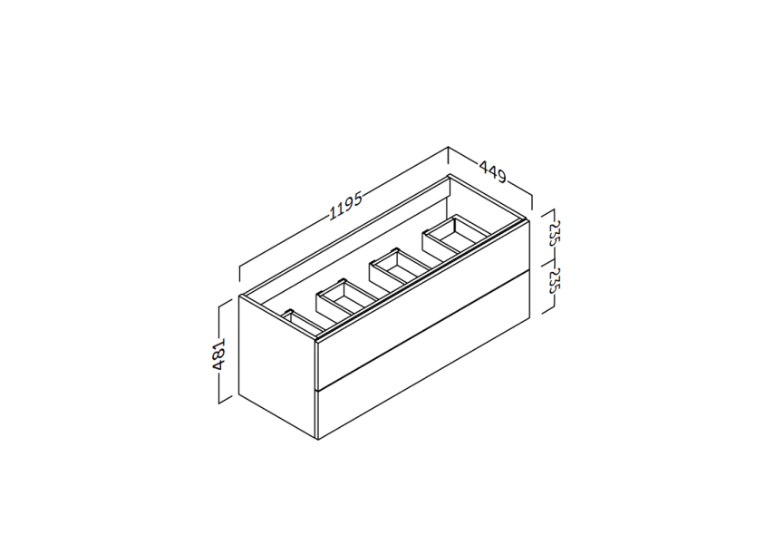 Mueble de baño Landes Coycama croquis 7