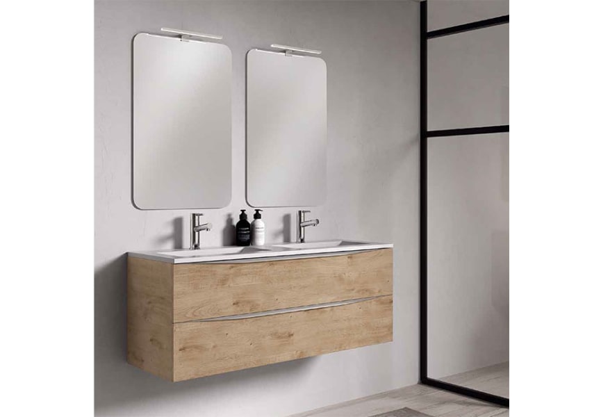 Mueble de baño con encimera de madera Landes Coycama