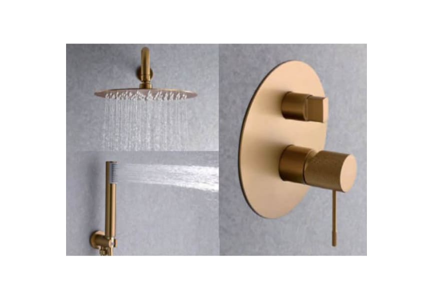 Grifo lavabo dorado - oro cepillado LINE de Imex