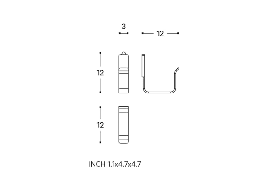Toallero de baño aro Line Cosmic croquis 2