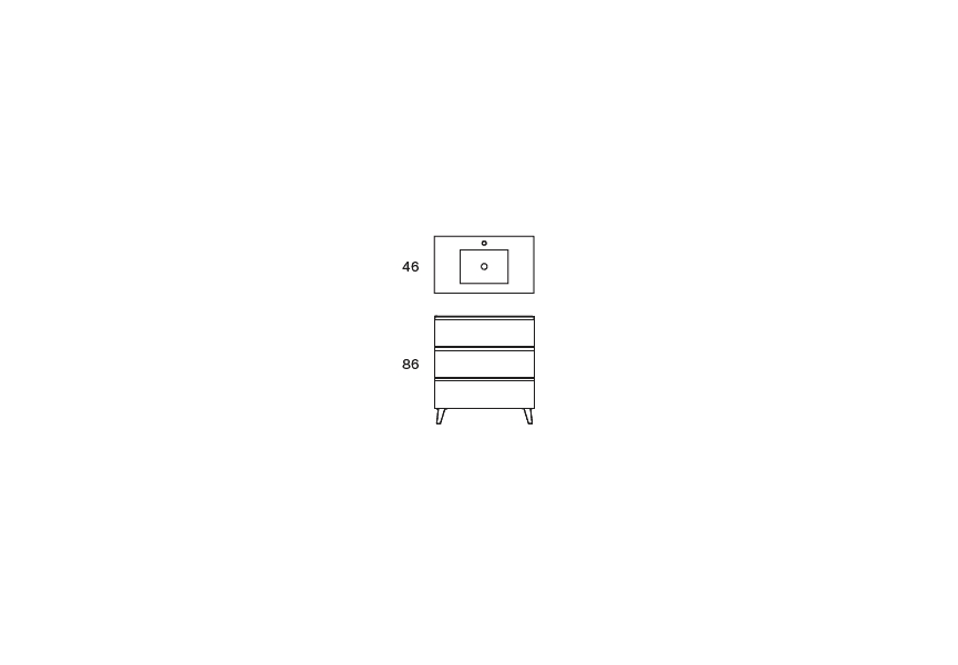 Conjunto mueble de baño Granada Viso croquis 13