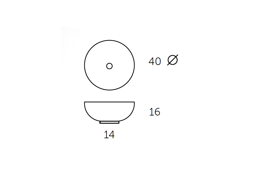 Lavabo sobre encimera Otto color Coycama croquis 19