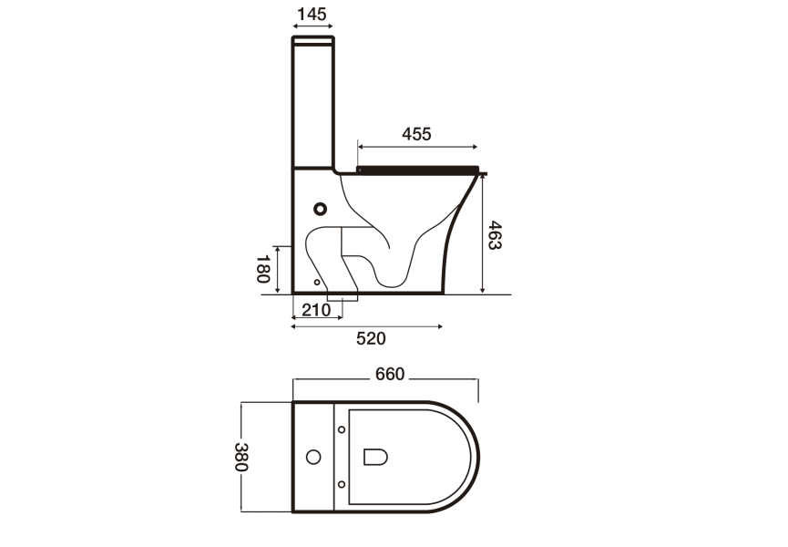 Inodoro Confort Bruntec altura 46 cm croquis 5