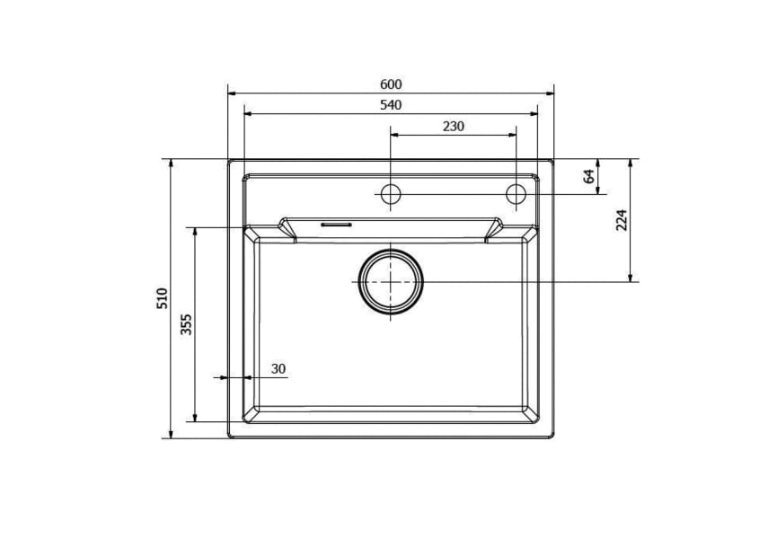 Fregadero de cocina Amsterdam 54 de Solfless croquis 4