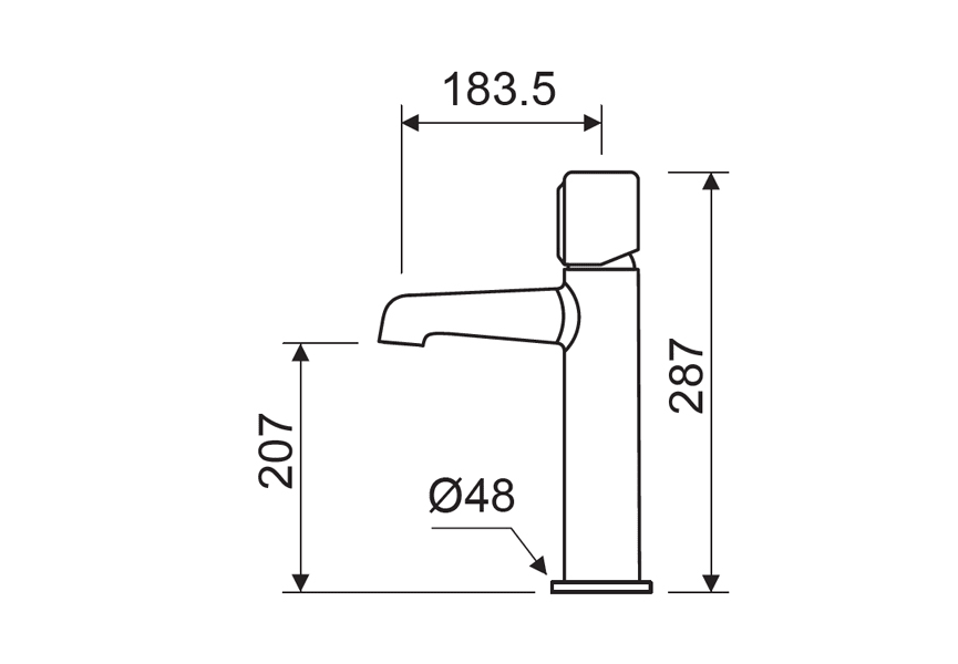 Grifo de lavabo Tívoli Lluvibath croquis 2