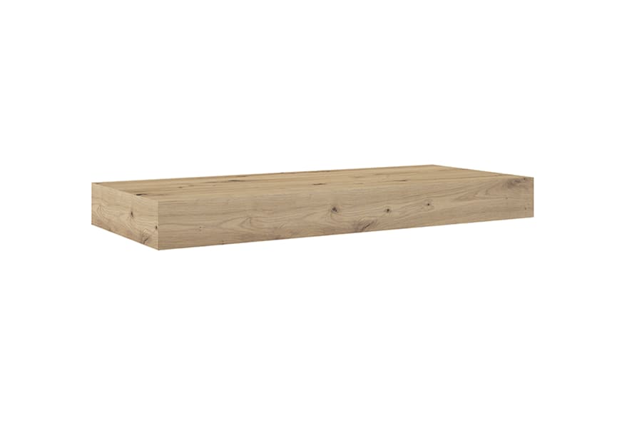 Mueble de baño con encimera de madera 10 cm de altura en color roble costa con cajonera Nomad Visobath detalle 12