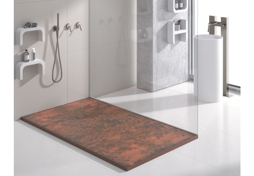 Platos de ducha de resina decorados Design 3D Bruntec Decorado ambiente 3