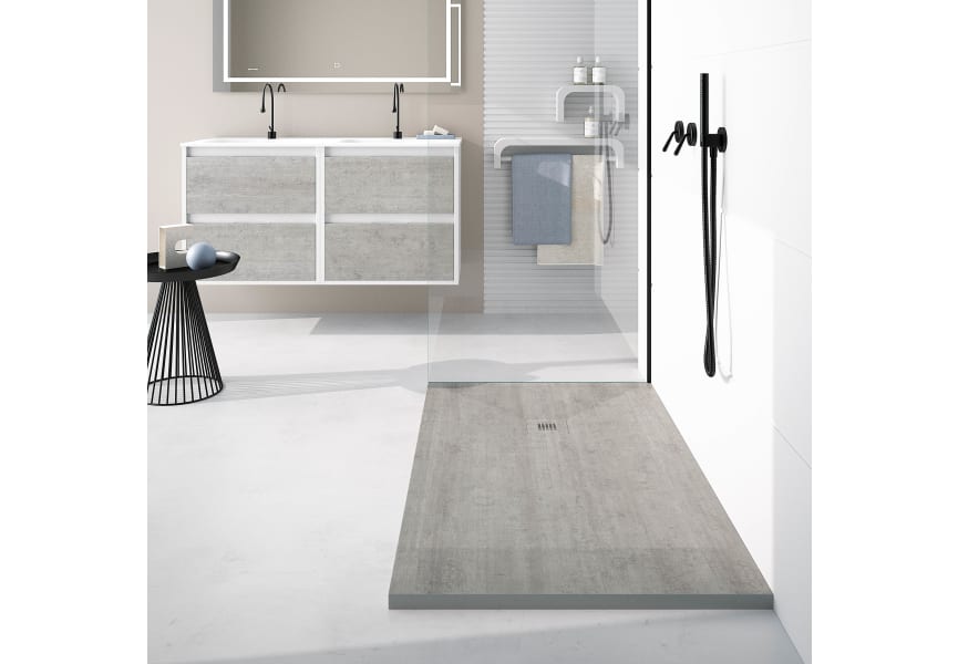 Platos de ducha de resina decorados Design 3D Bruntec Decorado ambiente 1