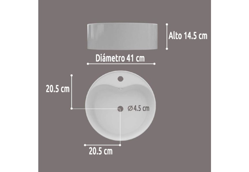 Lavabo sobre encimera Round Art and Bath Croquis 2