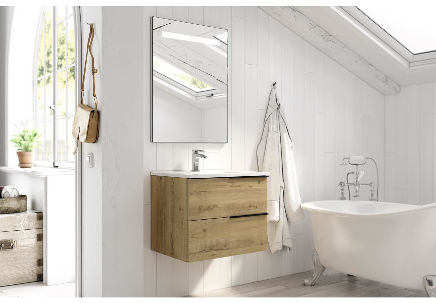 Mueble de baño con encimera de madera Bruntec Coban