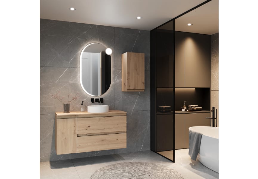 Mueble de baño con encimera de madera Vilma Bruntec principal 1