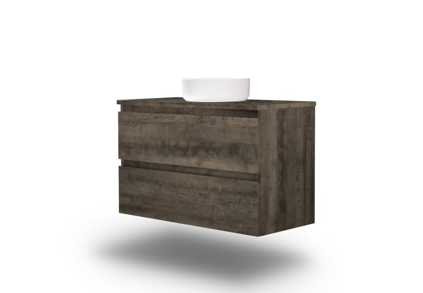 Mueble de baño color madera laminado con encimera de madera Vilma Bruntec principal 8