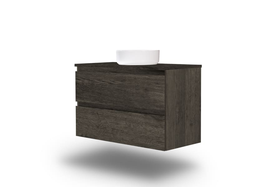 Mueble de baño color madera laminado con encimera de madera Vilma Bruntec principal 9