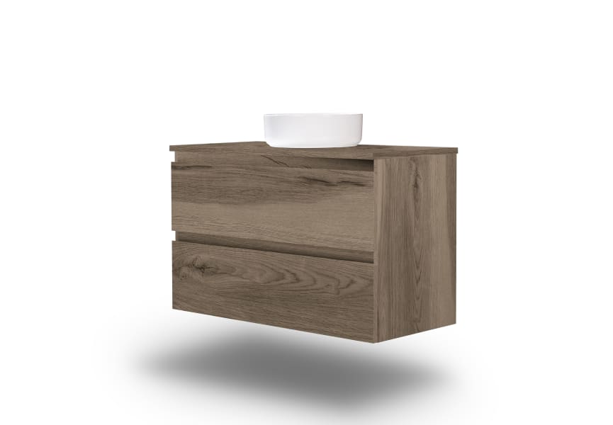 Mueble de baño color madera laminado con encimera de madera Vilma Bruntec principal 5