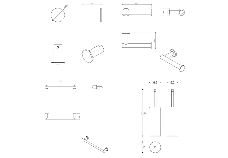 Conjunto accesorios de baño Architect cromo e inox brillo de Cosmic