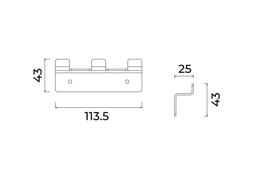Percha de baño Triple Form Medimex croquis 7