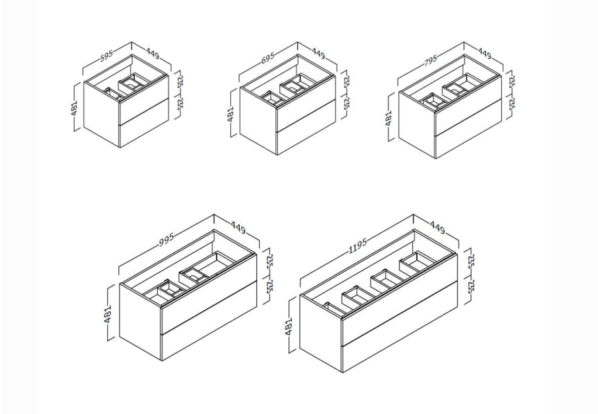 Mueble de baño Landes Coycama croquis 6