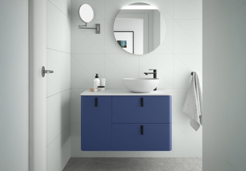 Mueble de baño con encimera solid surface Uniiq Salgar principal 1