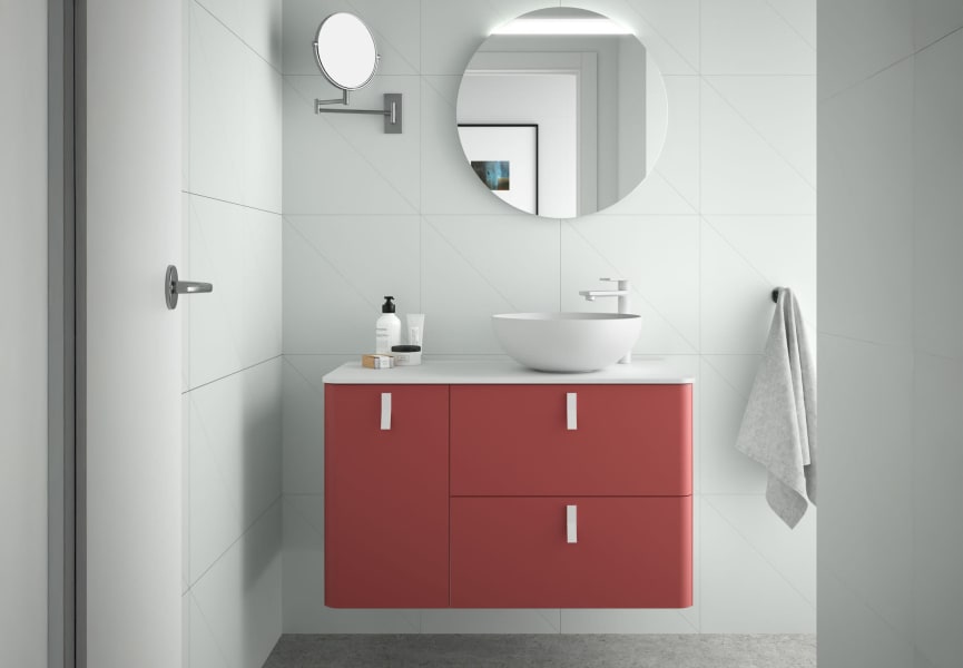 Mueble de baño con encimera solid surface Uniiq Salgar principal 2