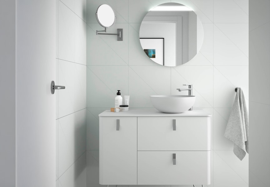 Mueble de baño con encimera solid surface Uniiq Salgar principal 4