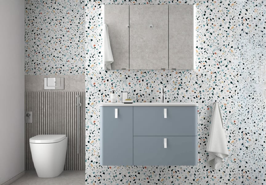 Mueble de baño con encimera solid surface Uniiq Salgar principal 17