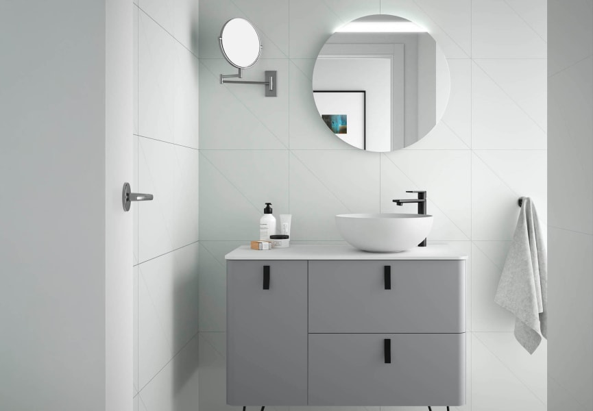 Mueble de baño con encimera solid surface Uniiq Salgar principal 7