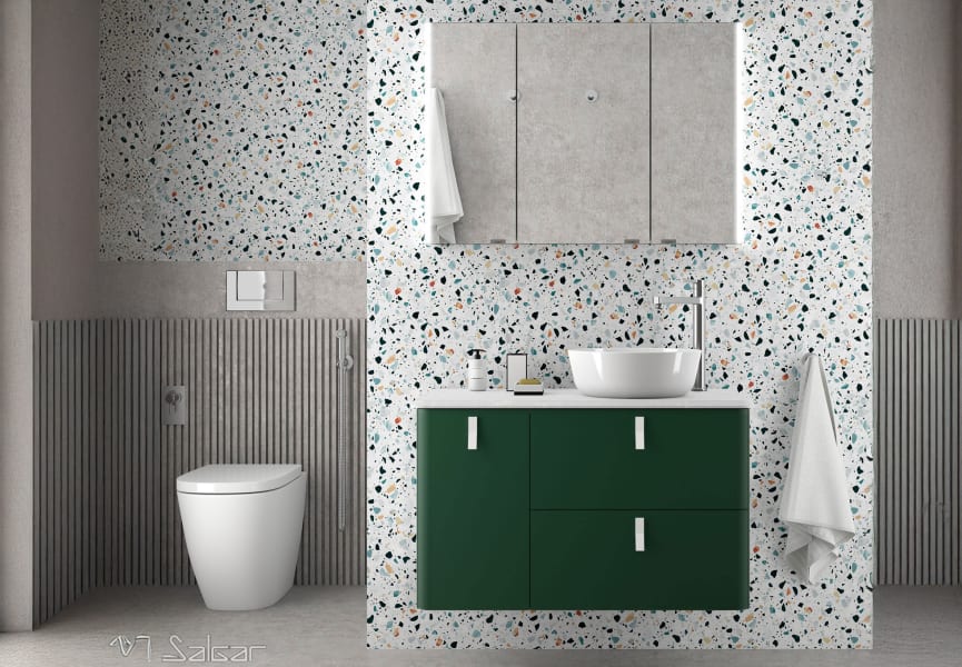 Mueble de baño con encimera solid surface Uniiq Salgar principal 15