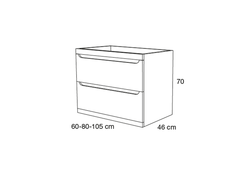 Mueble de baño con encimera de piedra compacta Loop Avila Dos croquis 4