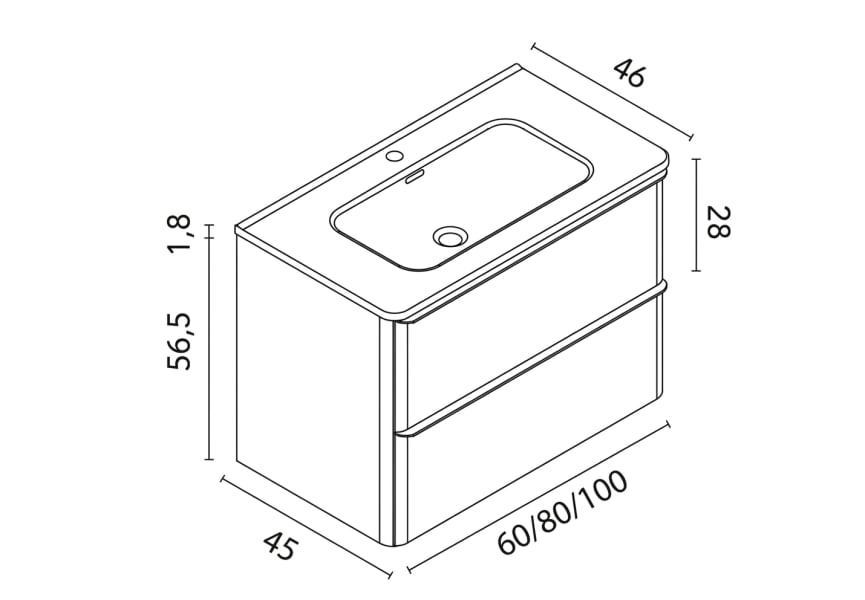 Conjunto mueble de baño Dai Royo croquis 8