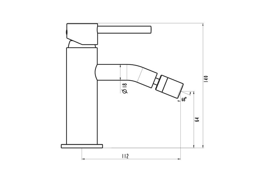 Grifo de bidé Sirio de Gme croquis 7