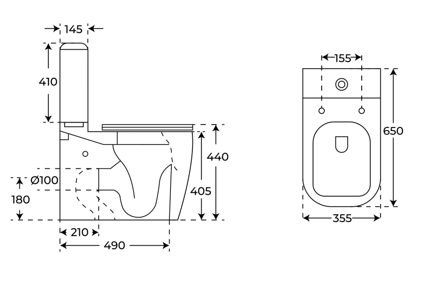 Inodoro compacto Atlas Fossil Natura croquis 7
