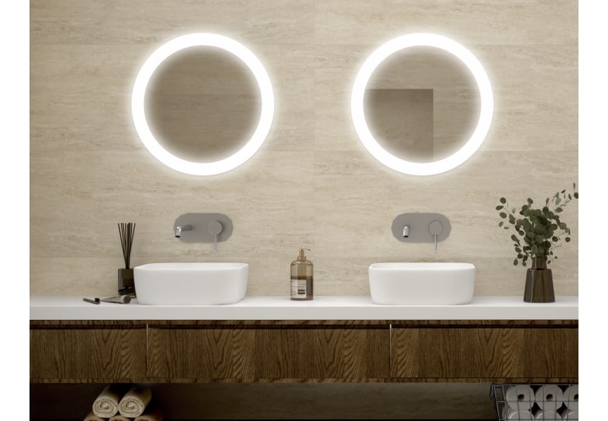 Espejo de baño redondo con luz LED Moon