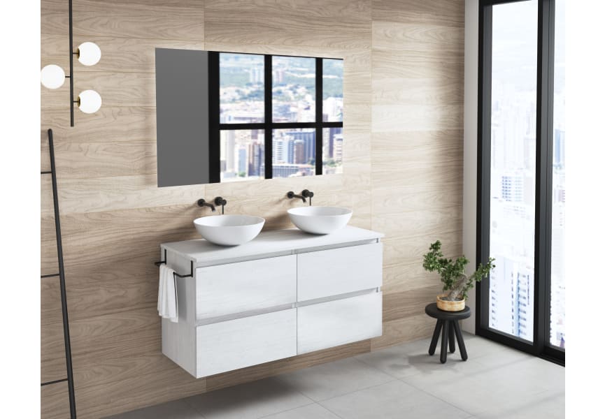 Mueble de baño con encimera de madera Roma Bruntec principal 1