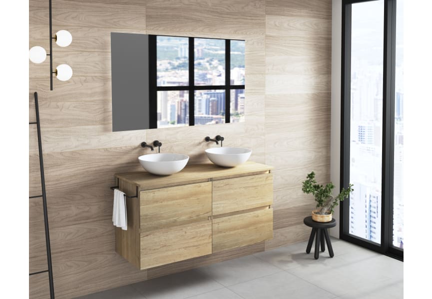 Mueble de baño con encimera de madera Roma Bruntec principal 4