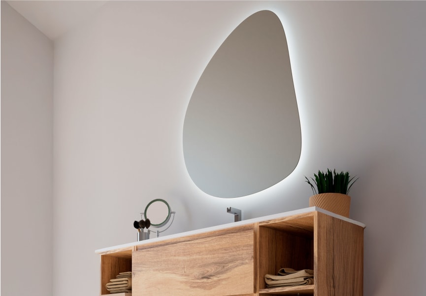 Espejo de baño con luz LED Stone Bruntec detalle 1