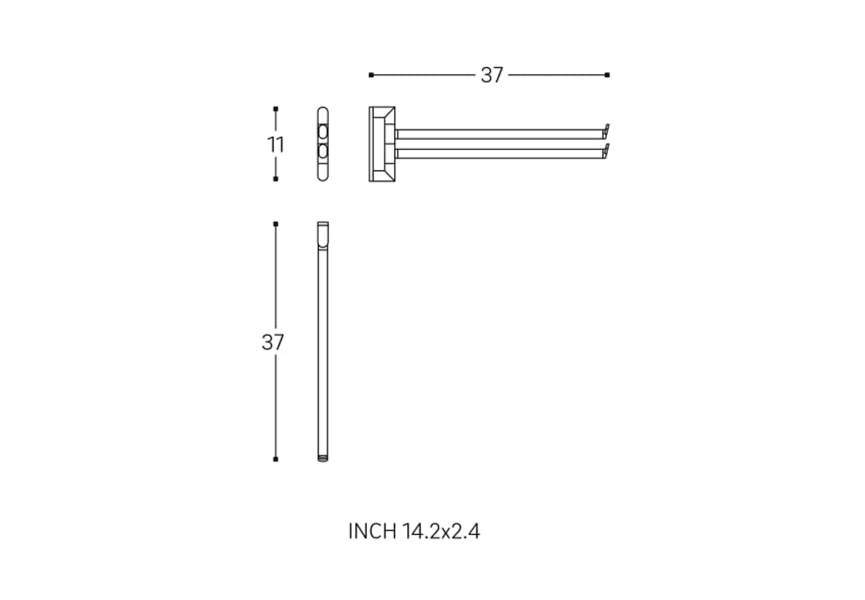 Toallero de baño Micra Cosmic croquis 2