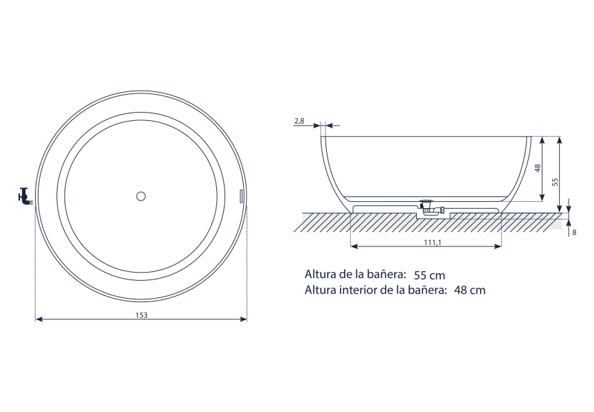 Bañera exenta Aral Baños 10 croquis 6