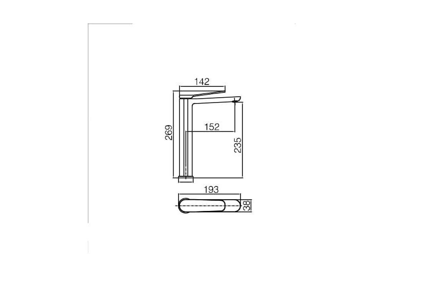 Grifo de lavabo Dinamarca Imex Croquis 7