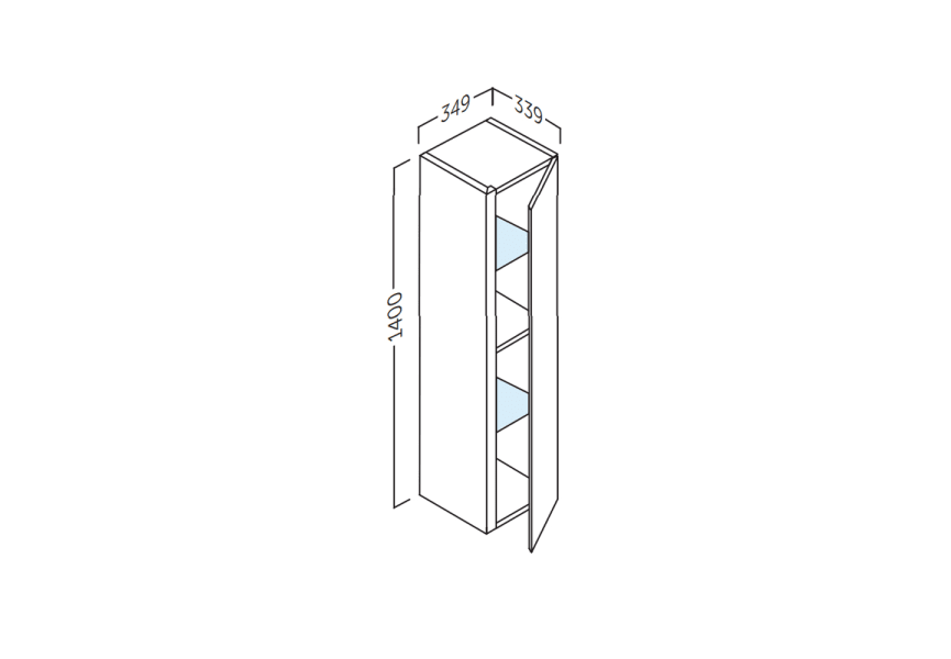 Columna de baño Lambda frente liso Coycama croquis 17