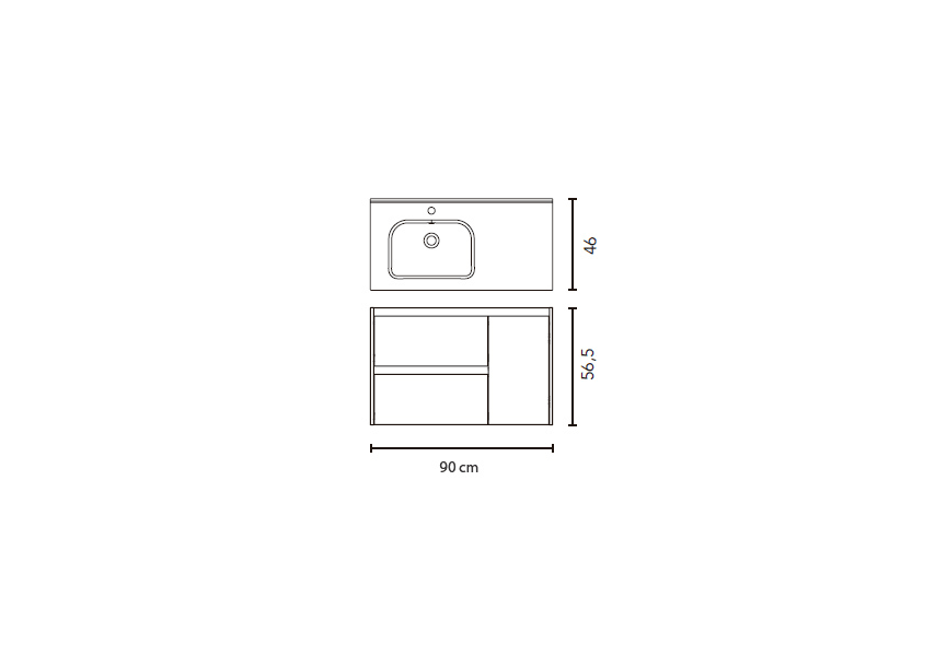 Conjunto mueble de baño Sansa Royo croquis 2