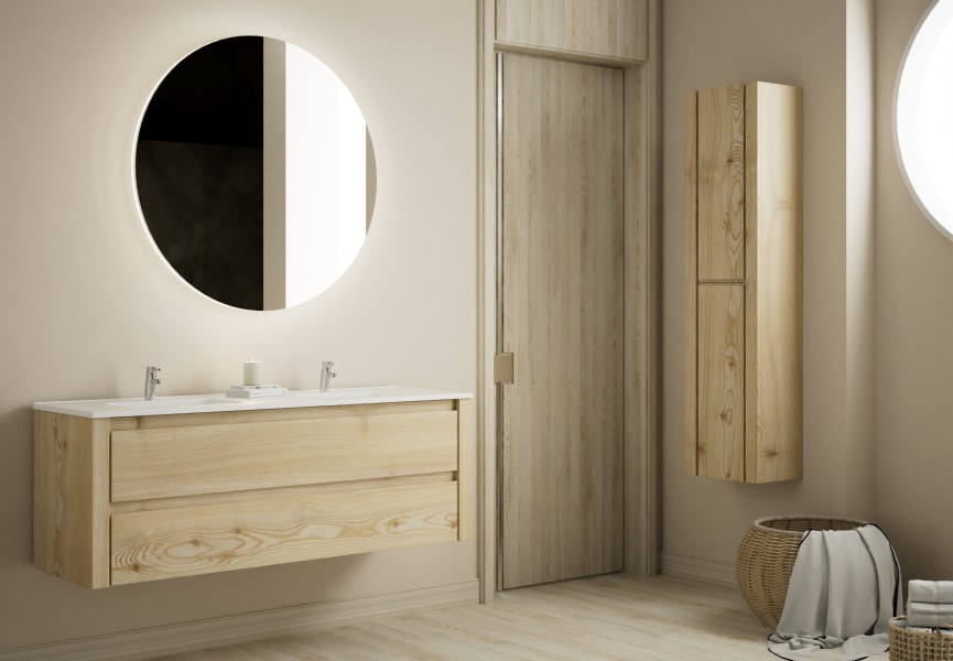 Conjunto de mueble de baño de madera maciza Laponia Bruntec principal 0