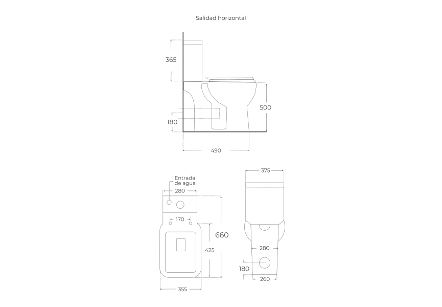 Inodoro compacto Oslo PMR Fossil Natura croquis 6
