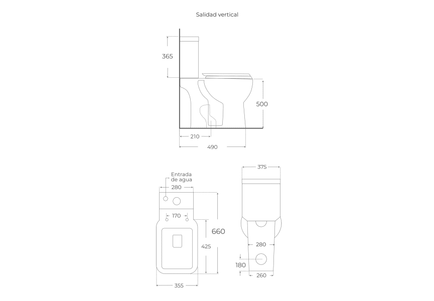 Inodoro compacto Oslo PMR Fossil Natura croquis 5