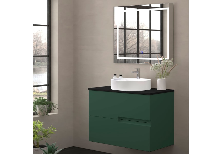 Mueble de baño con encimera piedra compactada negra Lia Bruntec colores principal 6