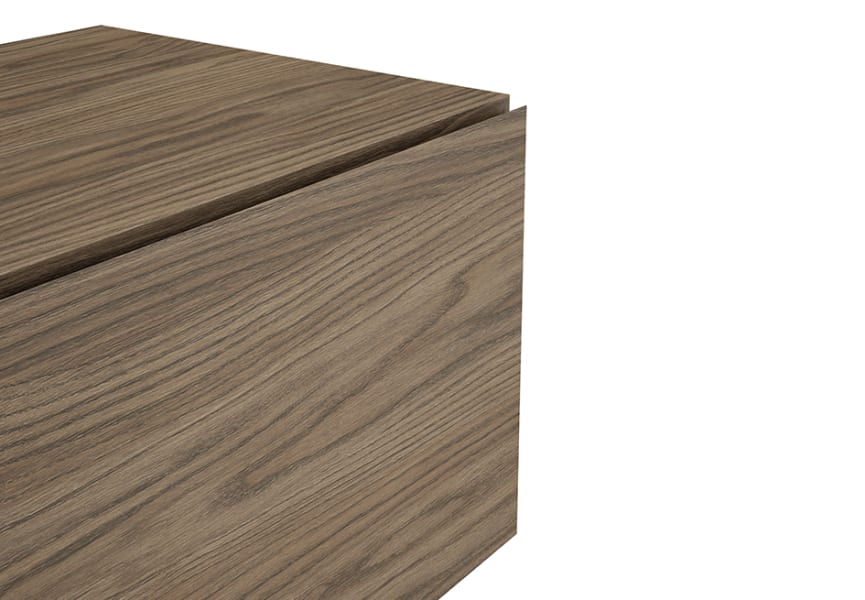 Mueble de baño con encimera de madera 10 cm de altura con cajonera Nomad monocolor Visobath detalle 6