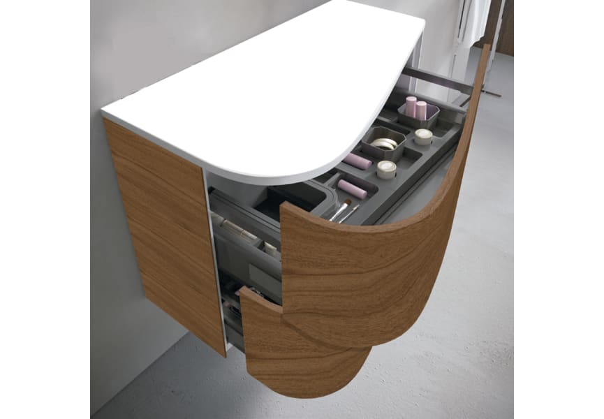 Conjunto mueble de baño con lavabo sobre encimera Loop St Inve detalle 1